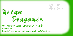 milan dragomir business card