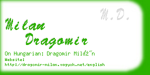 milan dragomir business card